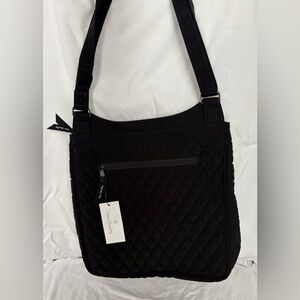 NWT Vera Bradley Black Quilted Shoulder Bag with Adjustable Strap